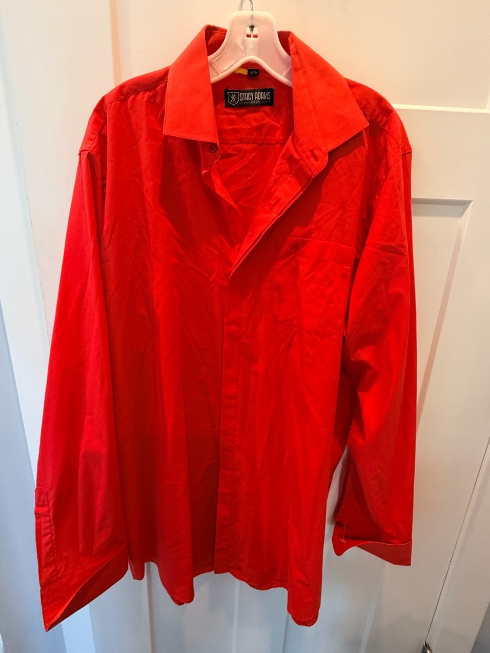 Stacy Adams Red Button Front Dress Shirt Mens 17.5 38/39